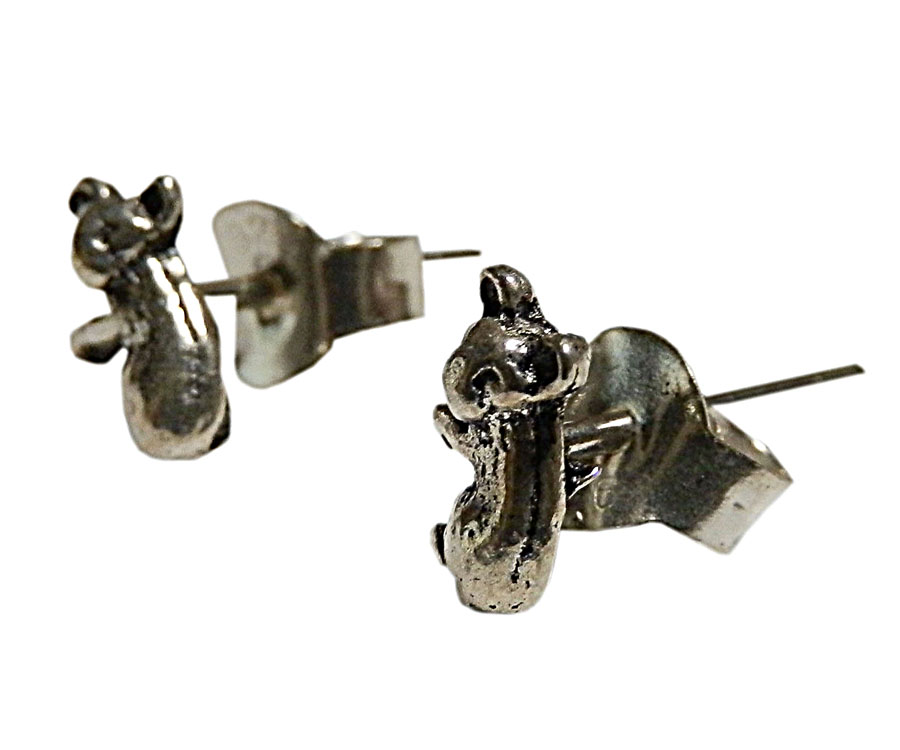 アジアン雑貨 シルバーアクセサリー KCP-28 シルバー・キャッチ付きピアス(小熊)