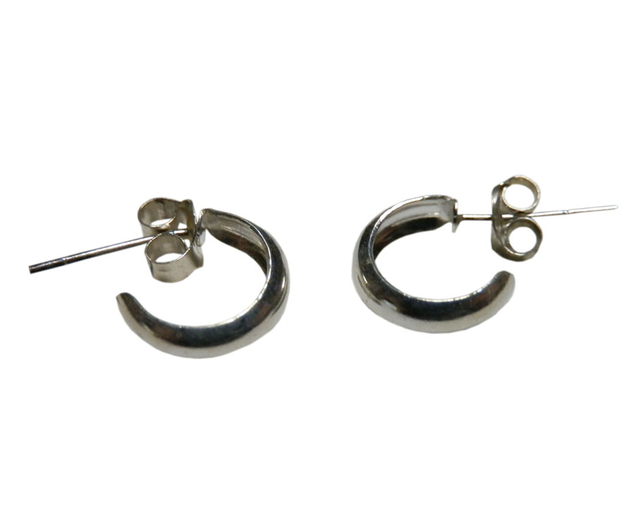 アジアン雑貨 シルバーアクセサリー KCP-32 シルバー・キャッチ付きピアス(半円 小)