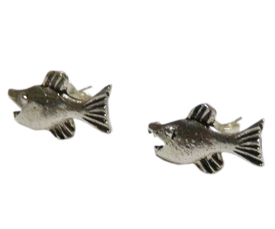 アジアン雑貨 シルバーアクセサリー KCP-36 シルバー・キャッチ付きピアス(さかな)