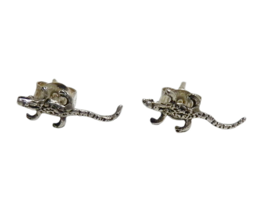 アジアン雑貨 シルバーアクセサリー KCP-37 シルバー・キャッチ付きピアス(トカゲ)
