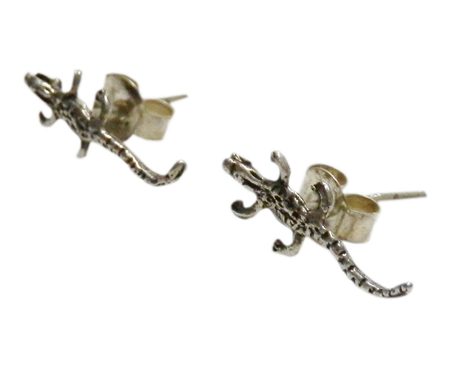 アジアン雑貨 シルバーアクセサリー KCP-37 シルバー・キャッチ付きピアス(トカゲ)