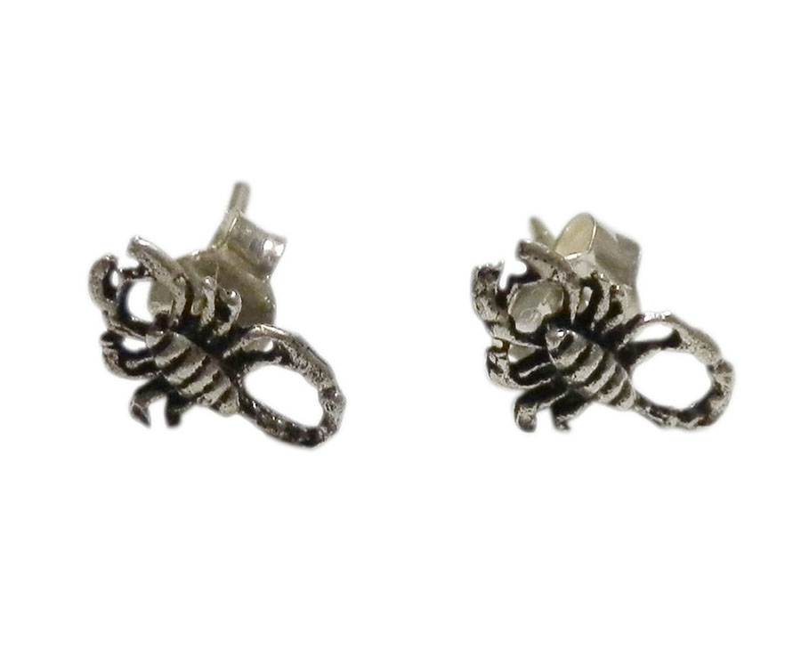 アジアン雑貨 シルバーアクセサリー KCP-38 シルバー・キャッチ付きピアス(サソリ)