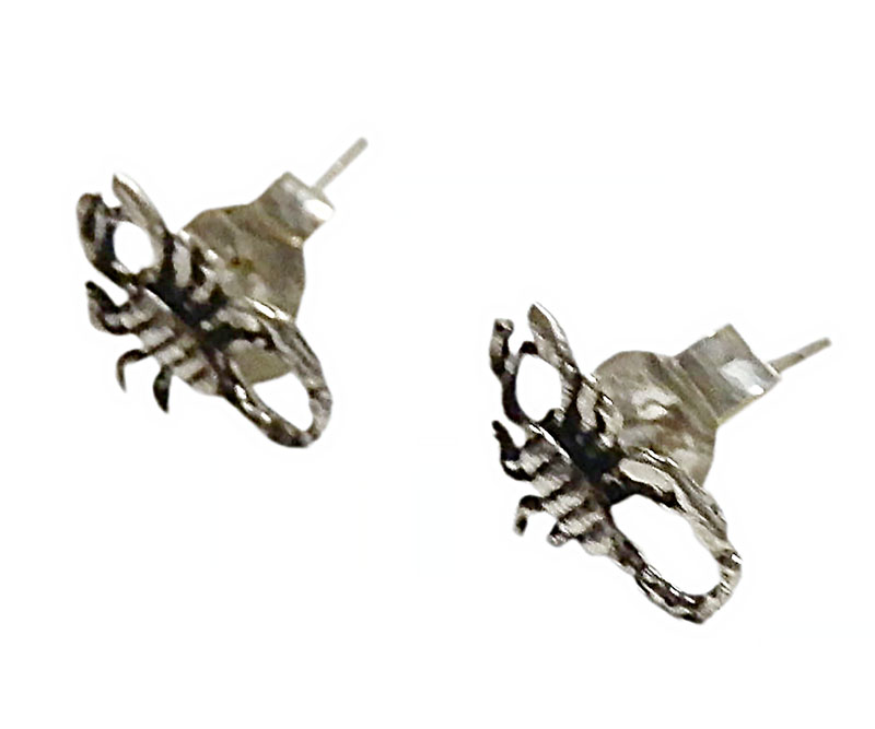 アジアン雑貨 シルバーアクセサリー KCP-38 シルバー・キャッチ付きピアス(サソリ)