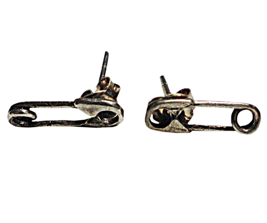 アジアン雑貨 シルバーアクセサリー KCP-7 シルバー・キャッチ付きピアス(安全ピン)