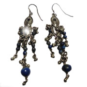 アジアン雑貨 天然石シルバーアクセサリー P-11 天然石ピアス(ラピスラズリ)