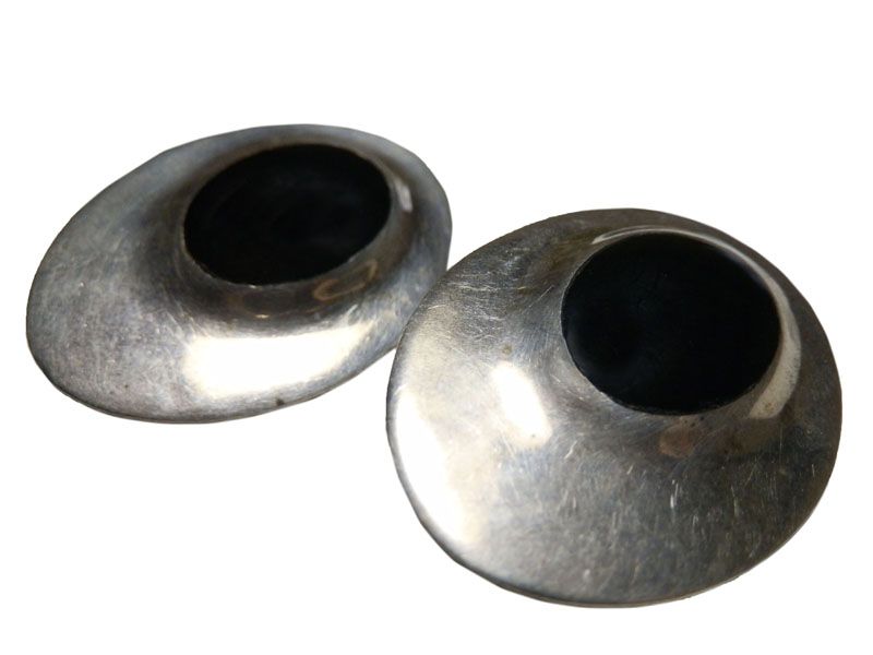 アジアン雑貨 天然石シルバーアクセサリー P-28 天然石イヤリング(オニキス)