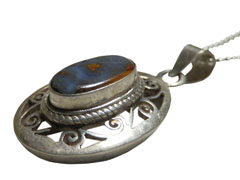 アジアン雑貨 天然石シルバーアクセサリー OPA-7 オパールネックレス