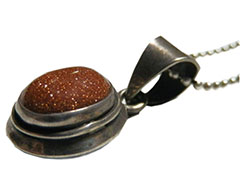 アジアン雑貨 天然石シルバーアクセサリー PCA-1 茶金石・プチネックレス