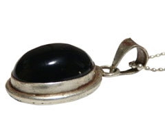 アジアン雑貨 天然石シルバーアクセサリー PUO-11 オニキス・プチネックレス