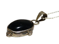 アジアン雑貨 天然石シルバーアクセサリー PUO-14 オニキス・プチネックレス