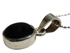 アジアン雑貨 天然石シルバーアクセサリー PUO-6 オニキス・プチネックレス