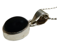 アジアン雑貨 天然石シルバーアクセサリー PUO-8 オニキス・プチネックレス