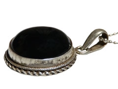 アジアン雑貨 天然石シルバーアクセサリー PUO-9 オニキス・プチネックレス