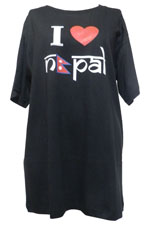 アジアン衣料　ネパール・Tシャツ(I Love Nepal