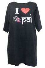 アジアン衣料 ネパール・Tシャツ(I Love Nepal