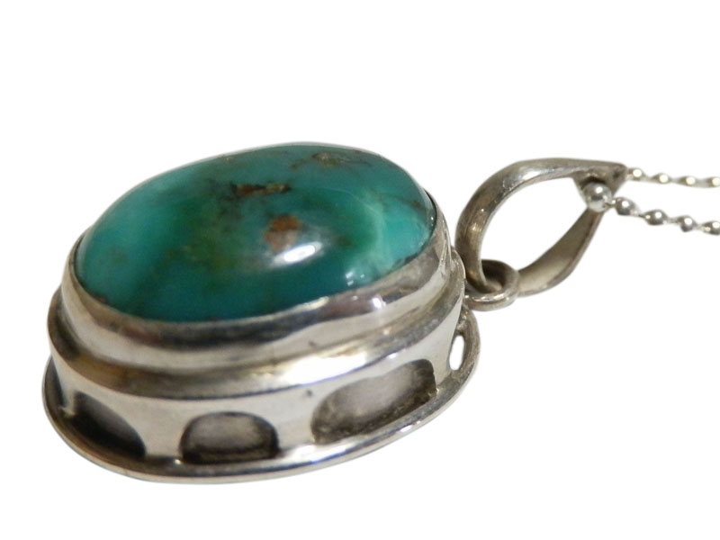 アジアン雑貨 天然石シルバーアクセサリー TSP-24 トルコ石ネックレス