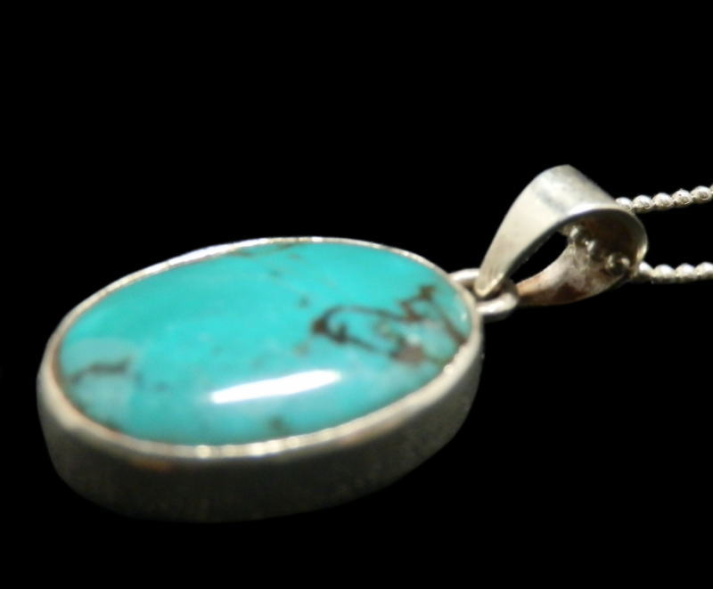 アジアン雑貨 天然石シルバーアクセサリー TSP-25 トルコ石ネックレス