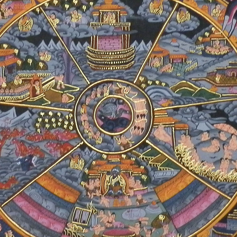 楽天市場】◇六道輪廻図（Wheel of Life）/タンカ／仏画／曼荼羅
