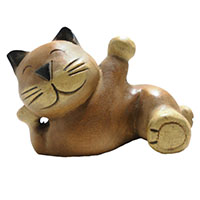 アジアン雑貨 CAT-10 ネコちゃん木彫り