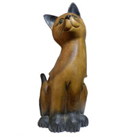 アジアン雑貨 CAT-22 猫ちゃん木彫り