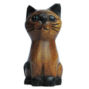 アジアン雑貨 CAT-27 ネコちゃん木彫り