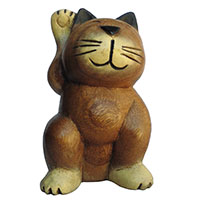 アジアン雑貨 CAT-32 猫ちゃん木彫り