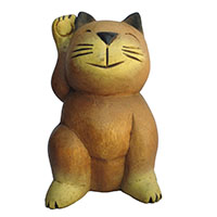 アジアン雑貨 CAT-33 猫ちゃん木彫り