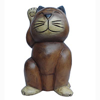 アジアン雑貨 CAT-35 猫ちゃん木彫り