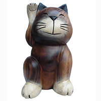 アジアン雑貨 CAT-36 猫ちゃん木彫り