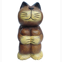 アジアン雑貨 CAT-38 猫ちゃん木彫り