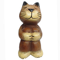 アジアン雑貨 CAT-39 猫ちゃん木彫り
