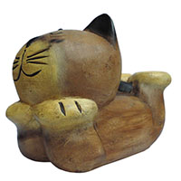 アジアン雑貨 CAT-40 猫ちゃん木彫り