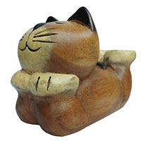 アジアン雑貨 CAT-41 猫ちゃん木彫り