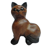 アジアン雑貨 CAT-47 猫ちゃん木彫り