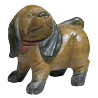 アジアン雑貨 DOG-12 わんちゃんの木彫り