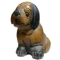 アジアン雑貨 DOG-2 わんちゃんの木彫り