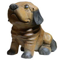 アジアン雑貨 DOG-3 わんちゃんの木彫り