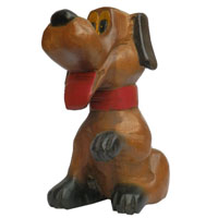 アジアン雑貨 DOG-5 わんちゃんの木彫り