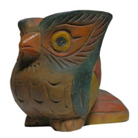 アジアン雑貨 FUK-8 フクロウの木彫り