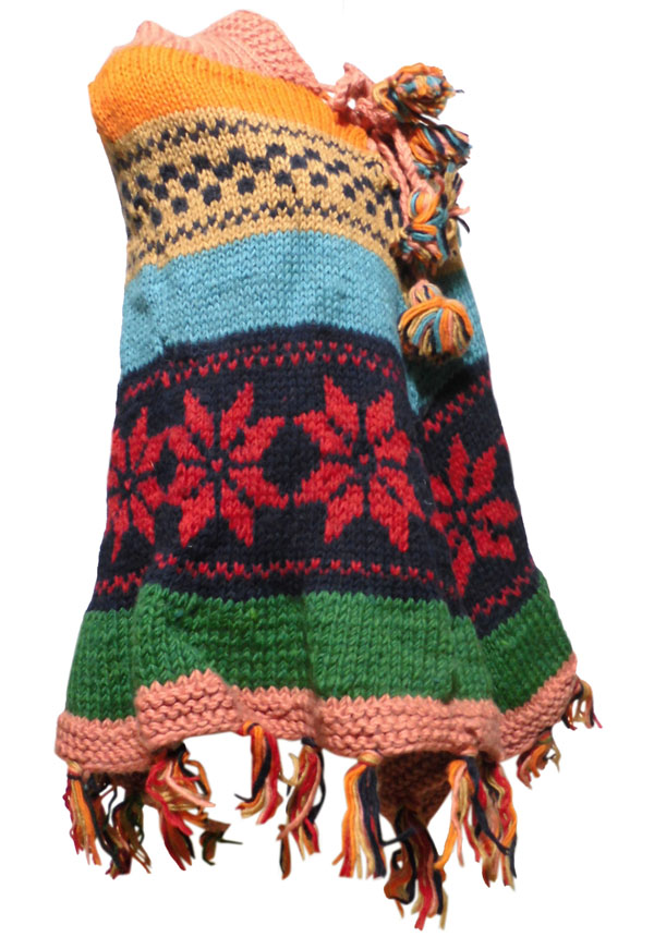 アジアン衣料 WP-43 ネパール手編みポンチョ