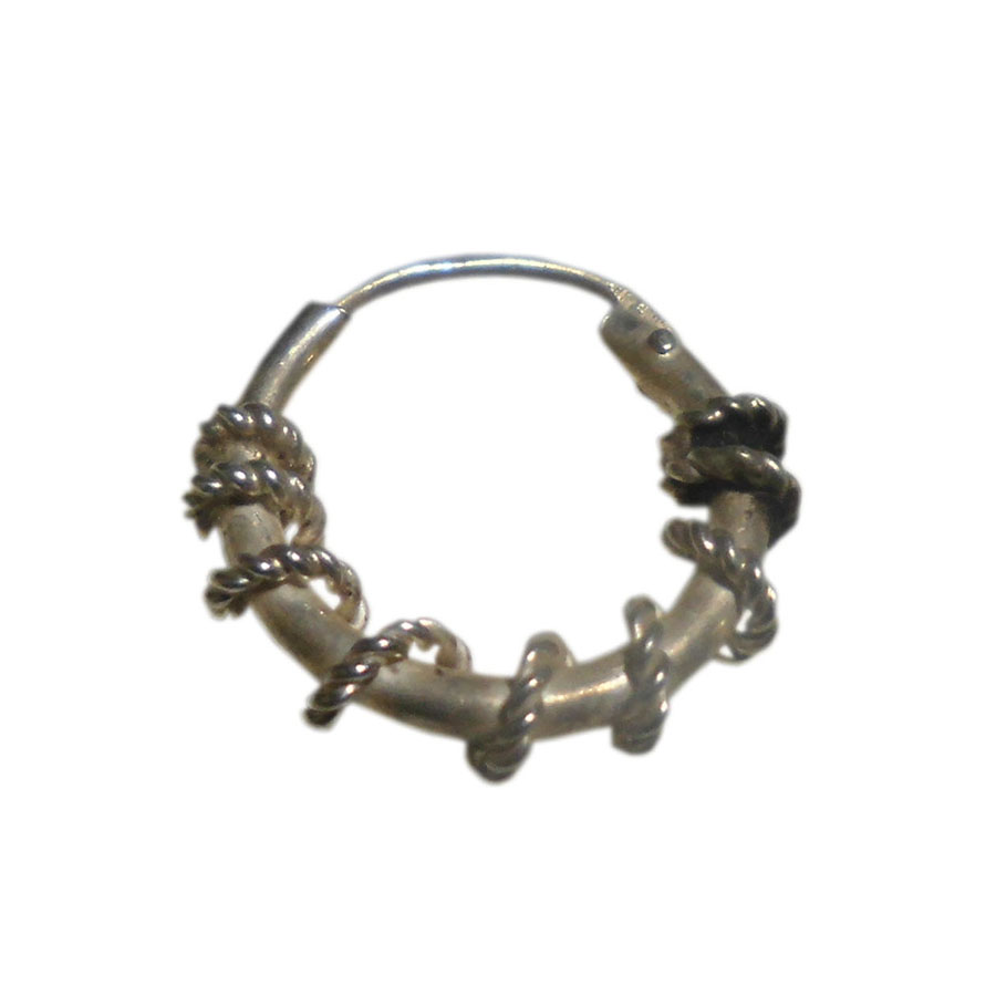 アジアン雑貨 シルバーアクセサリー SS-23 フープ・シルバーピアス 片方