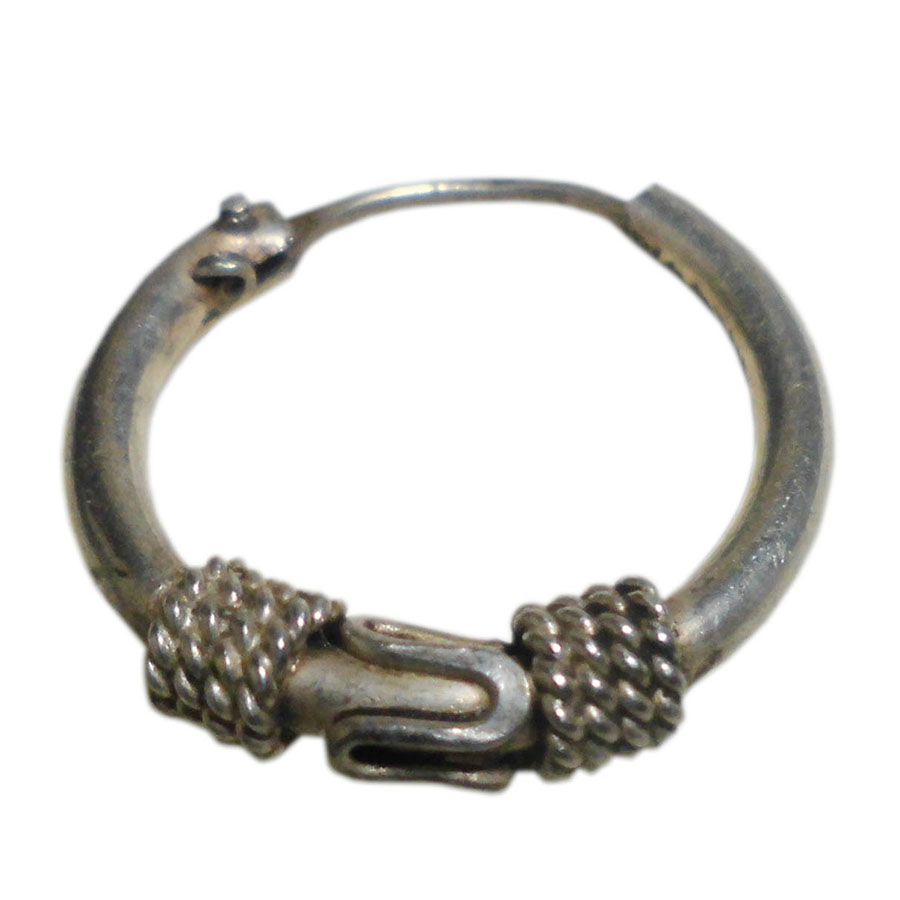 アジアン雑貨 シルバーアクセサリー SS-6 フープ・シルバーピアス 片方